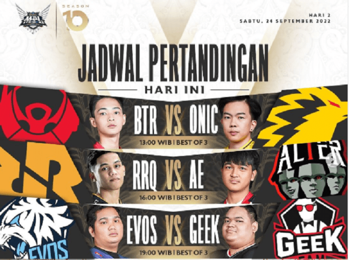 Jadwal MPL ID Season 15 Week 5 Hari Ini